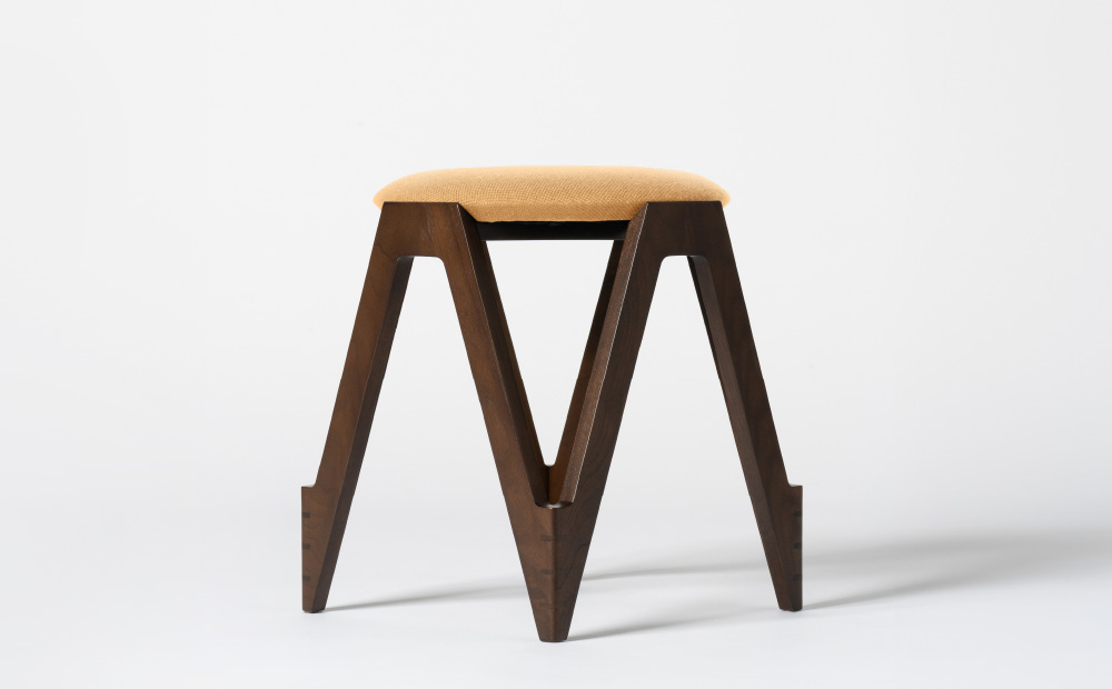 CO･DA･MA Low Stool＜ウォールナット＞（NC-109 イエロー） イエロー W345mm×D345mm×H420mm