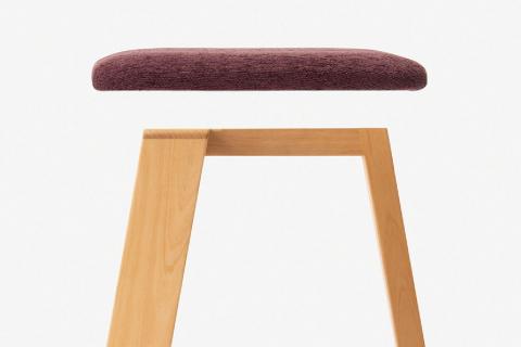 ハンの木の家具 スタッキングスツール（布座）パープル