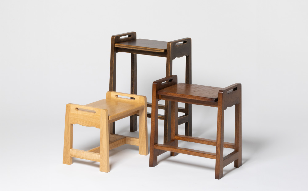 『スツール』シリーズ　H470【グレース色～アンティーク有り】 グレース色～アンティーク有り W430㎜×D300㎜×H470㎜