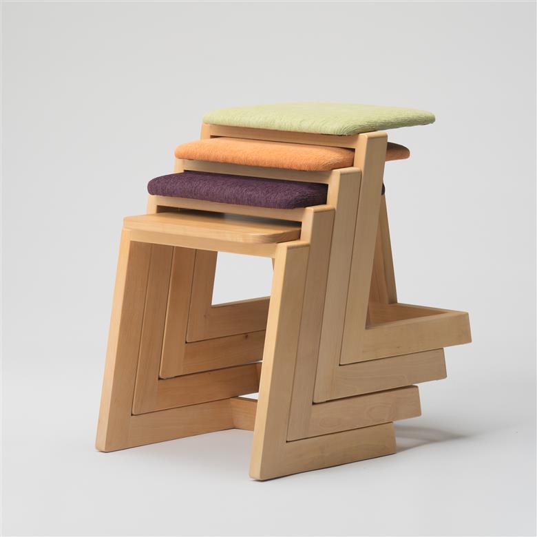 ハンの木の家具 スタッキングスツール（板座）