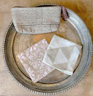 木版染ポーチハンカチセット