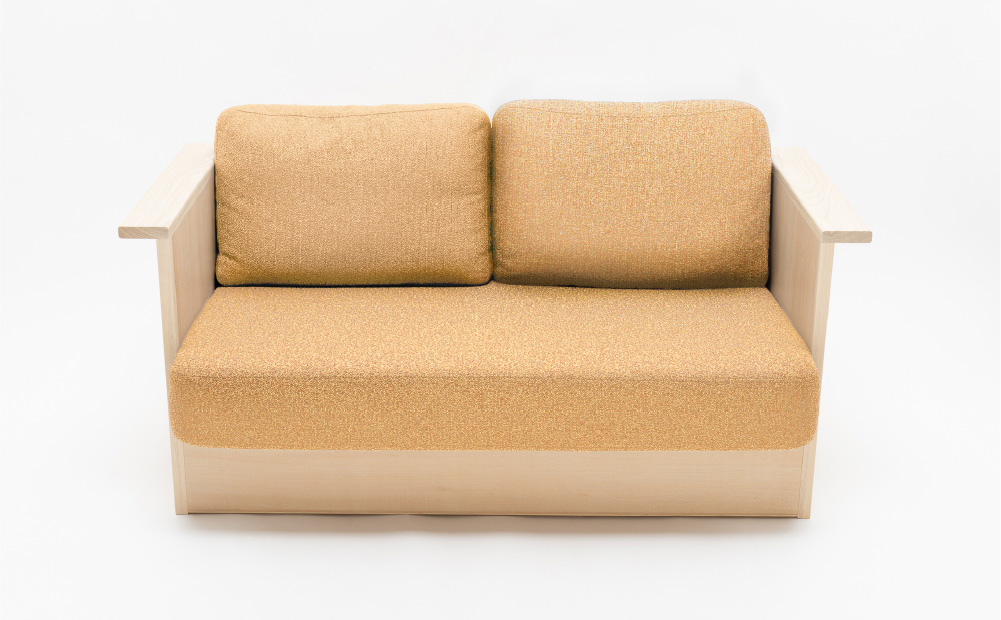 センの木の家具 Kigakiku Sofa（T-9073 イエロー） イエロー W1400mm×D720mm×H730mm×SH360mm