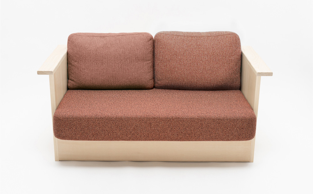 センの木の家具 Kigakiku Sofa（T-9074 レッドブラウン） レッドブラウン W1400mm×D720mm×H730mm×SH360mm