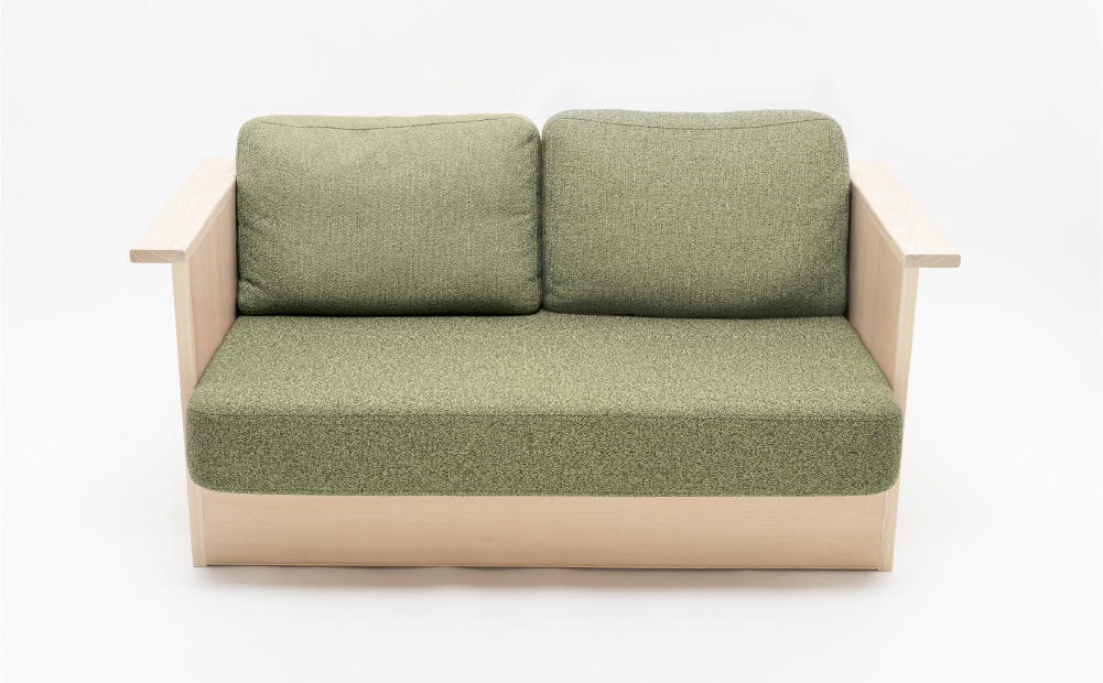 センの木の家具 Kigakiku Sofa（T-9075 グリーン） グリーン W1400mm×D720mm×H730mm×SH360mm