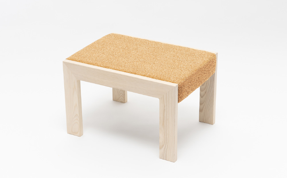 センの木の家具 Ottoman（T-9073 イエロー） イエロー W550mm×D400mm×H300mm