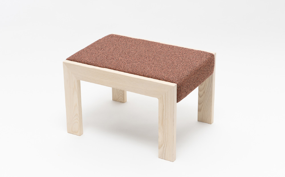 センの木の家具 Ottoman（T-9074 レッドブラウン） レッドブラウン W550mm×D400mm×H300mm