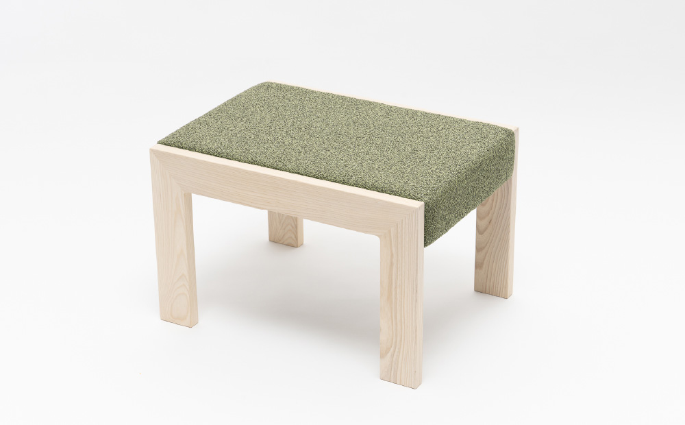 センの木の家具 Ottoman（T-9075 グリーン） グリーン W550mm×D400mm×H300mm