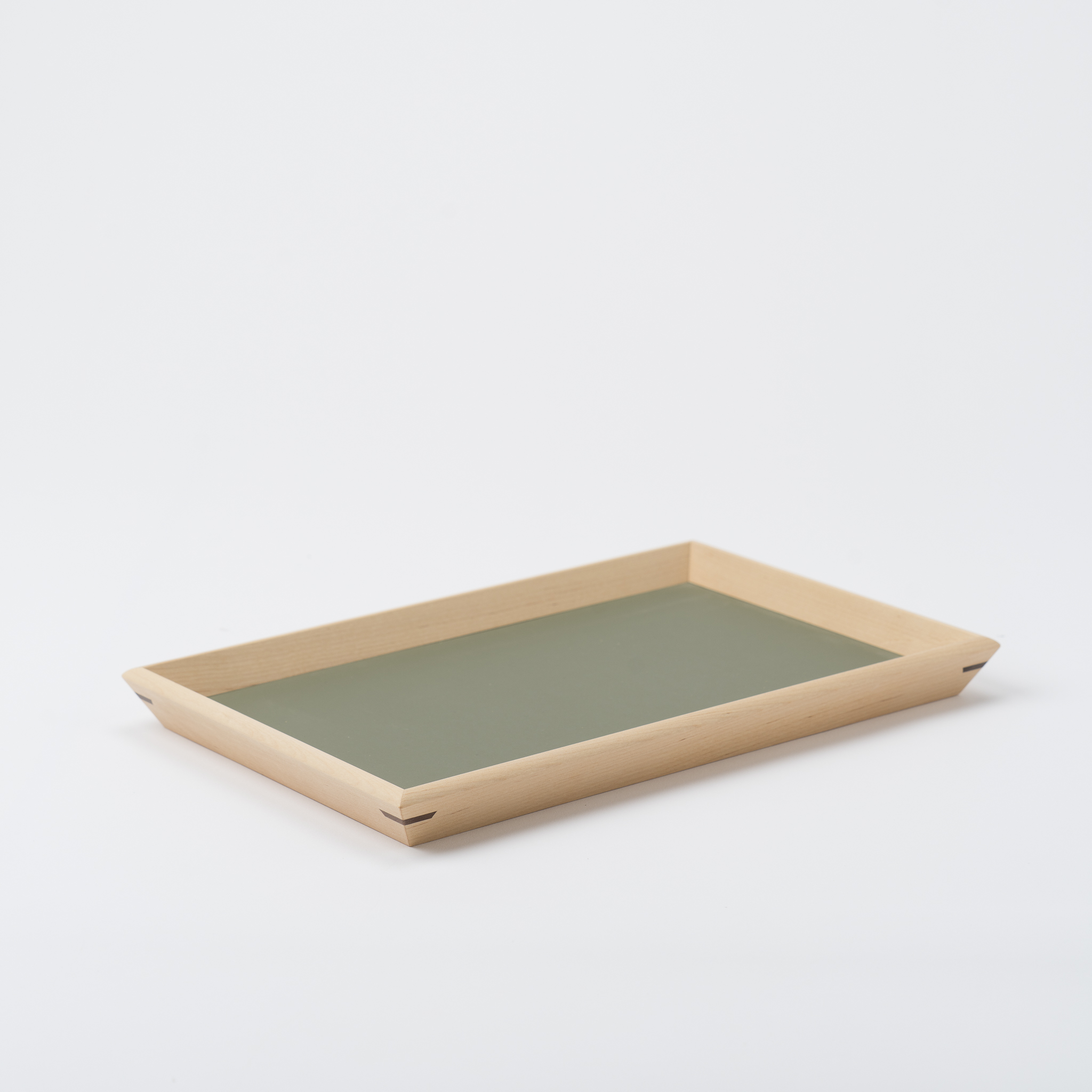 【木と暮らしの工房】シラカバ・トレー　＜サイズ：S／カラー：Green（緑）＞ Green（緑）