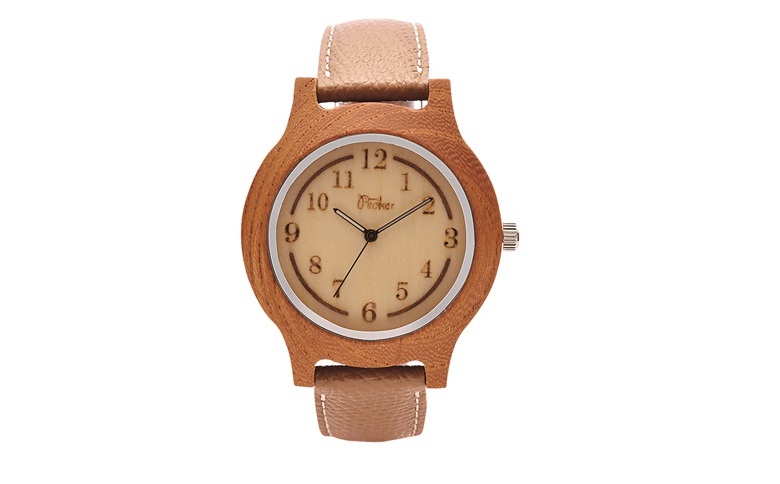 木製腕時計シルバーリングタイプ（ケヤキUT-3-K）ケヤキ