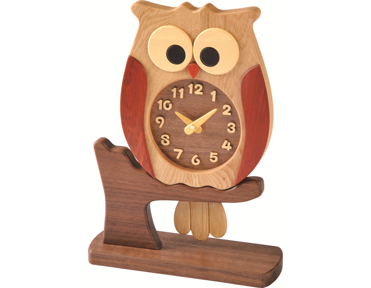 【工房ペッカー】F60-A ふくろう時計（置き型）