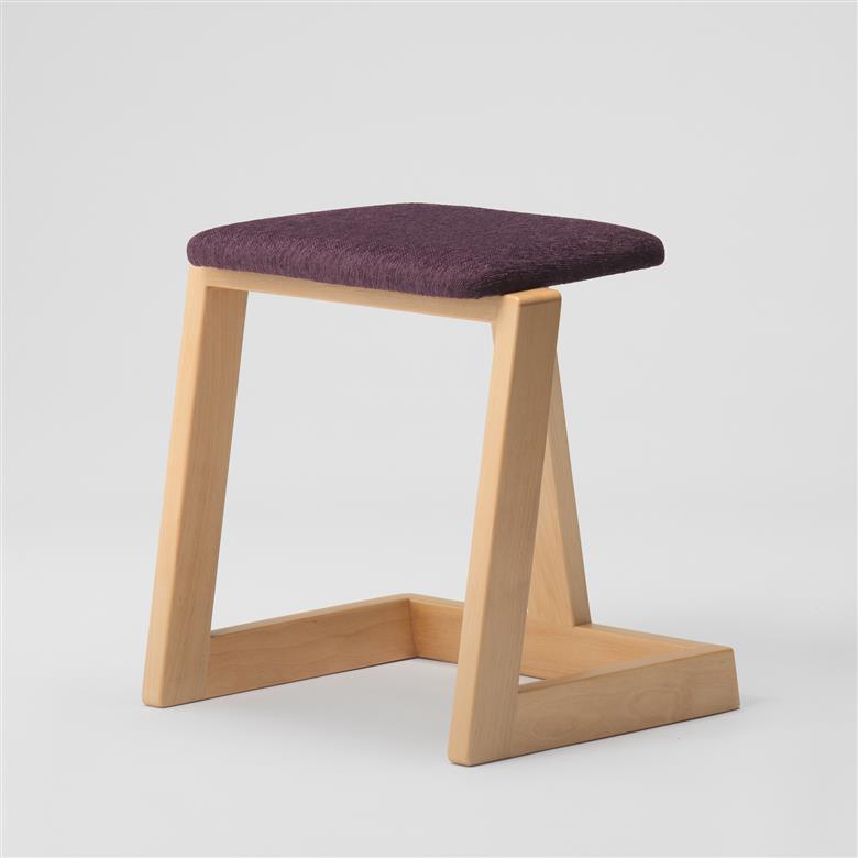 ハンの木の家具 スタッキングスツール（布座）パープル