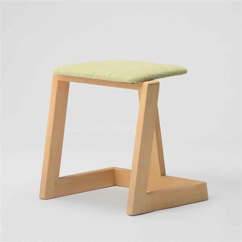 ハンの木の家具 スタッキングスツール（布座）グリーン