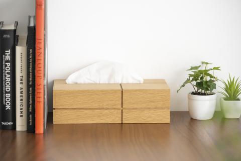 Leaf Style「ティッシュケース ナラ材」