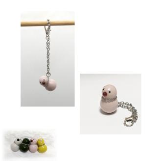 STUDIO ZEM「ひがしかわスノーマン／バッグチャーム」〈カラー：ピンク〉