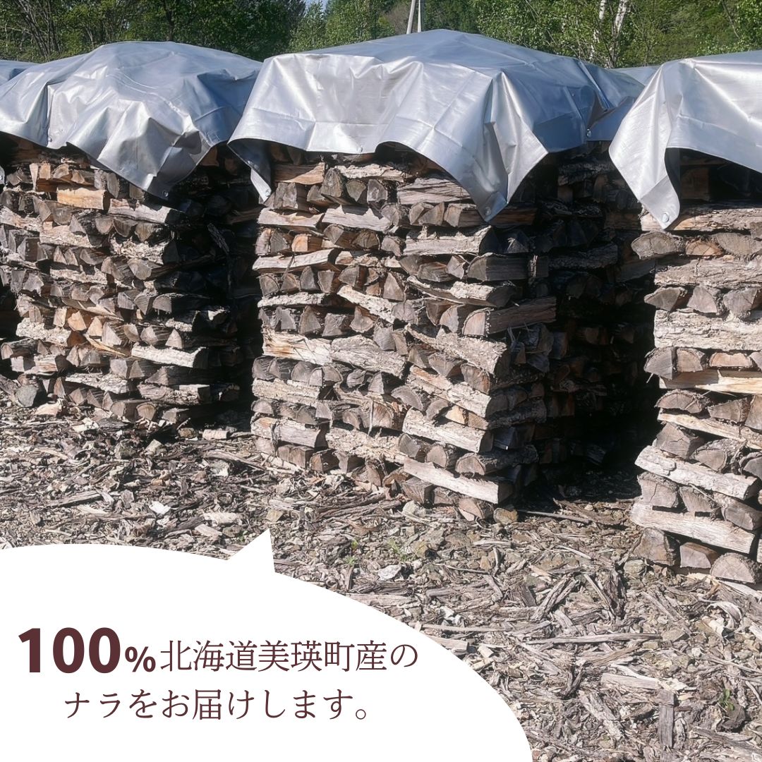 佐藤木材　乾燥薪 中～大割り(ナラ) 10kg(8本～10本)[008-34]