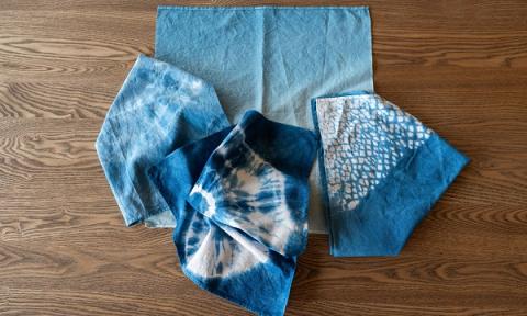 藍染結の杜　手拭い藍染体験＆藍茶セット[019-14]