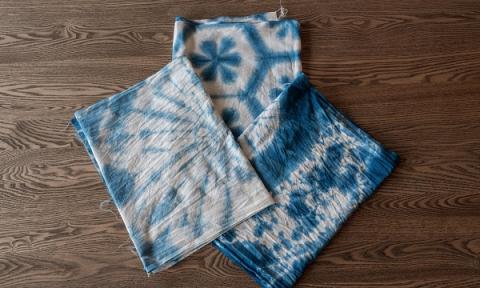 藍染結の杜　ハンカチ藍染体験＆藍茶セット[027-13]