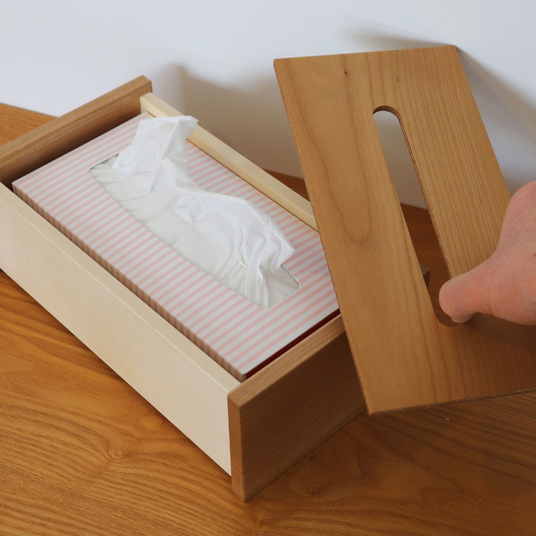 樹凛工房　木っぱクラフト ティッシュBOX [031-09]