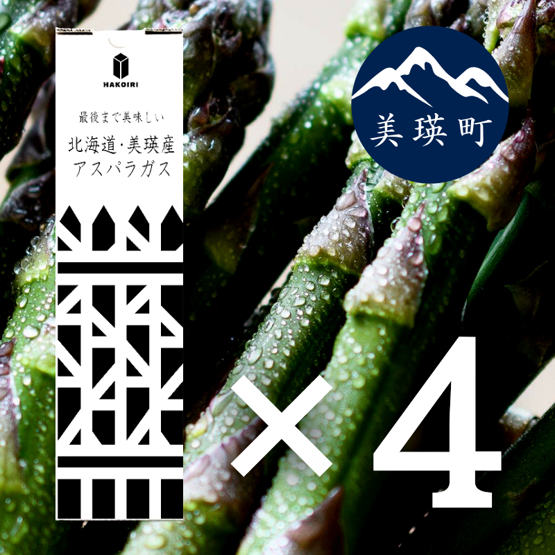 【先行予約】令和8年産！ 幻のアスパラ ラスノーブルHAKOIRI「畑発・冷蔵庫のドアポケット行」×４箱　墫乃字[036-44]