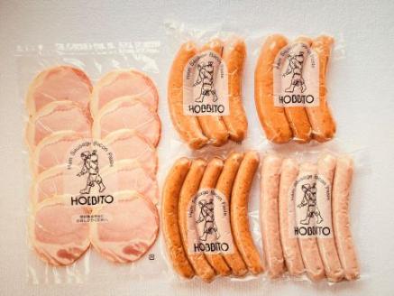 歩人　４種類のウインナー・フランクとハムの詰合せ[024-12]