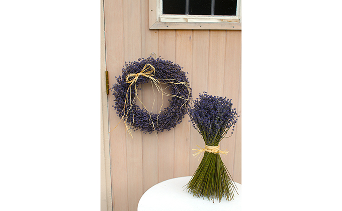 【2025年9月上旬から順次お届け】 富良野 花七曜 上富良野ラベンダーリース【プロヴァンス】＆ブーケセット ドライフラワー 花束 ブーケ リース