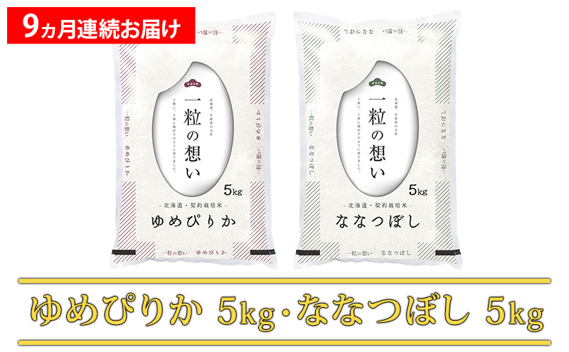 ≪9ヵ月定期便≫北海道上富良野町産【ゆめぴりか＆ななつぼし】食べ比べセット計10kg