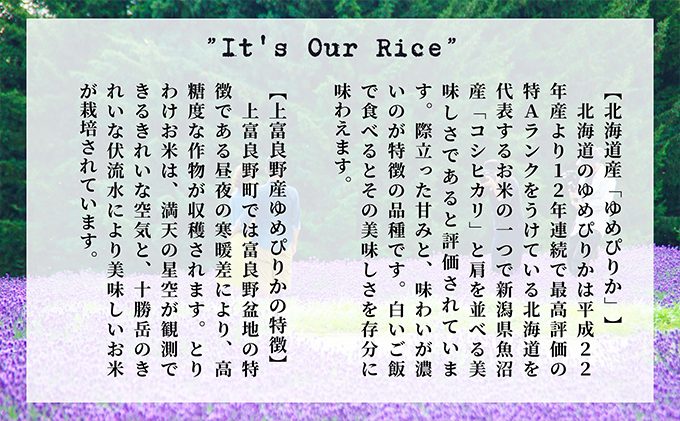 ◆6ヵ月連続定期便◆ゆめぴりか 精米 5kg /北海道 上富良野産 ～It's Our Rice～ お米 白米 ライス ご飯 ブランド米 銘柄米 お弁当 おにぎり 北海道産 食卓 産地直送 複数回 お届け