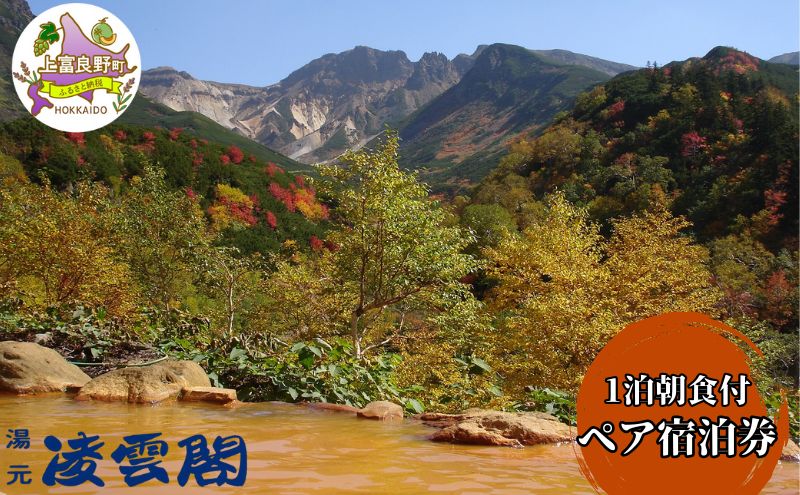 湯元凌雲閣 【 1泊朝食付 】 ペア 宿泊券 ホテル 旅館 旅行券 北海道 上富良野町 十勝岳