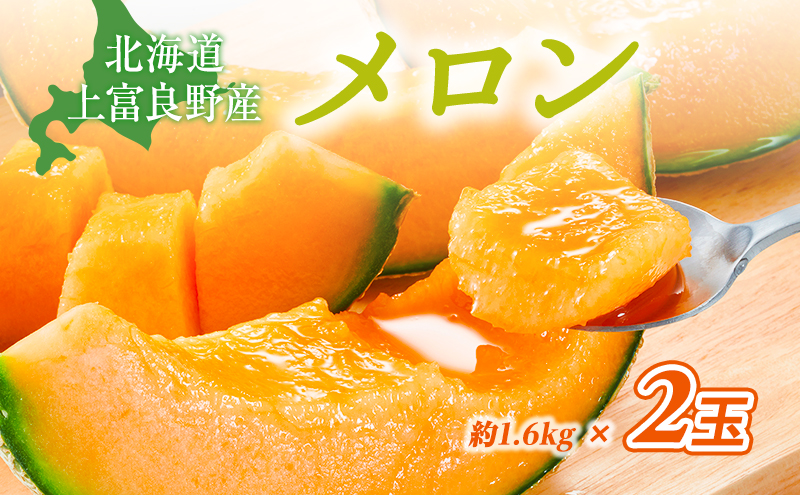 【2026年発送】 赤肉メロン JAふらの厳選！ 約1.6kg 2玉 メロン めろん 富良野メロン 果物 くだもの フルーツ 富良野 デザート 北海道 北海道上富良野町