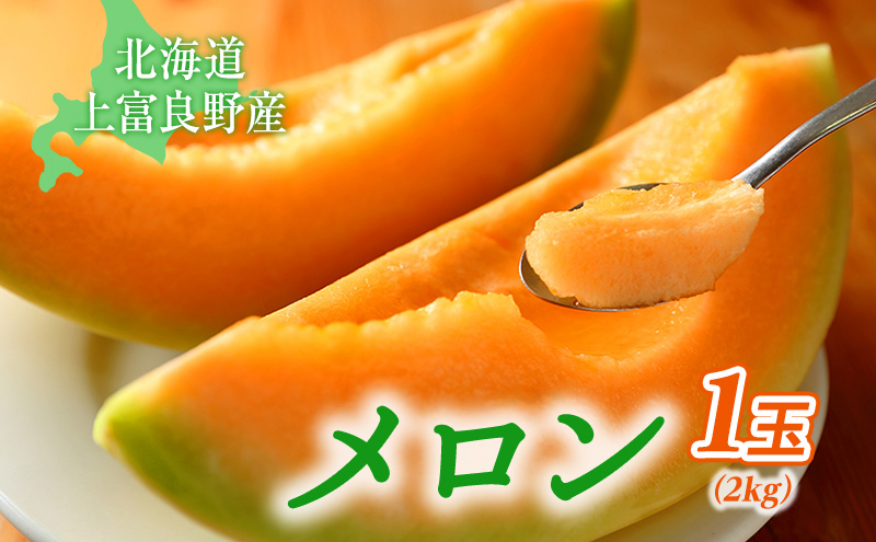 北海道 上富良野 町産 「 ふらの メロン 」 大玉 秀品 1玉 約 2kg 以上 赤肉 メロン 産地直送 富良野 フルーツ 果物類 フルーツ メロン赤肉