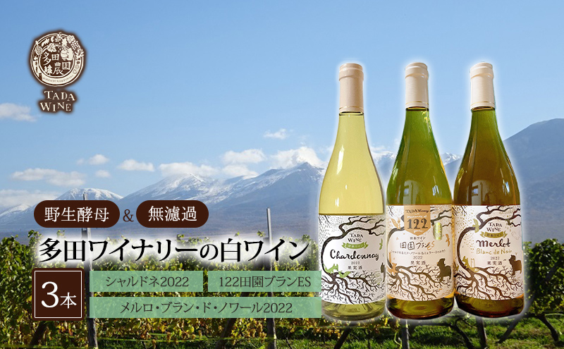 【 野生酵母 ＆ 無濾過 】 北海道 上富良野町 多田ワイナリーの 白ワイン 3本 セット ワイン