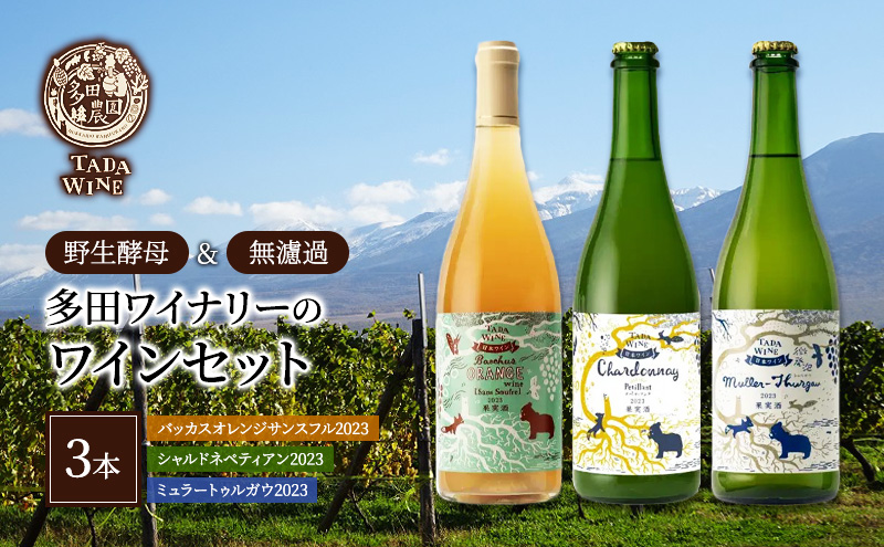 【酸化防止剤無添加】ワイン3本セット◎野生酵母＆無濾過◎TADA WINERY