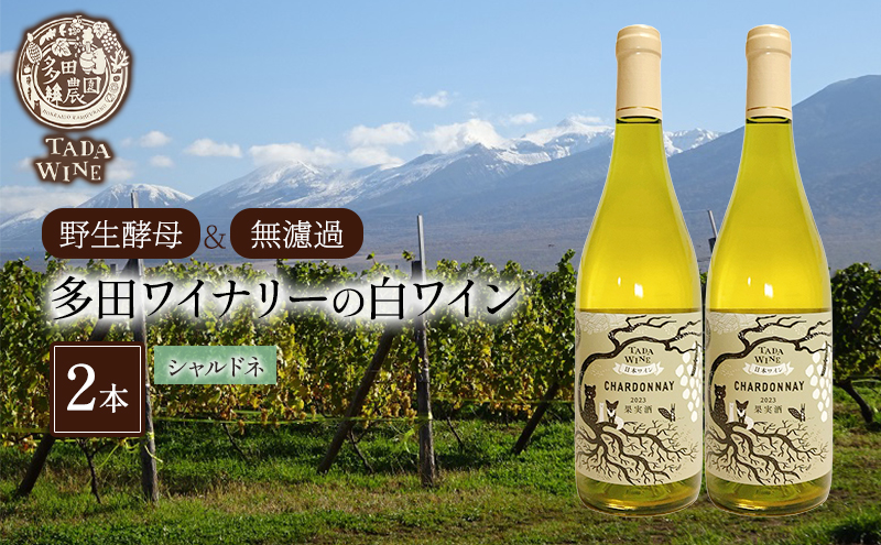 【野生酵母＆無濾過】多田ワイナリーの白ワイン 《シャルドネ》2本 お酒 アルコール ミネラル感 ミディアムボディー 爽や 厚み 晩酌 家飲み 宅飲み