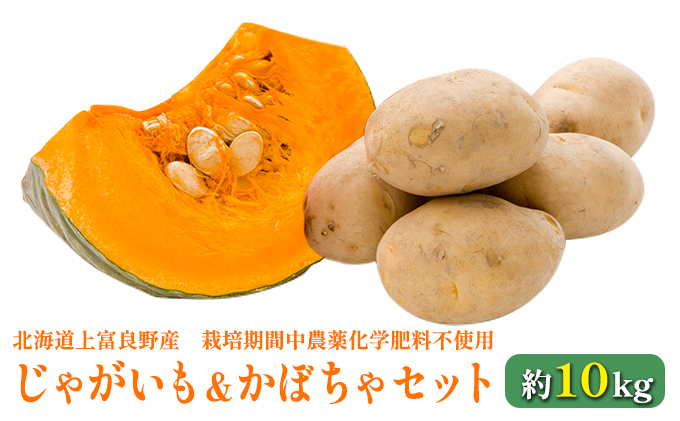 北海道上富良野産 栽培期間中“農薬・化学肥料不使用"「じゃがいも&かぼちゃ」セット