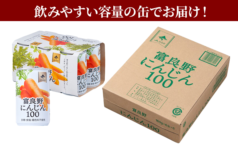 【6ヵ月連続お届け】 JAふらの 人参 ジュース 【 富良野 にんじん 100】30缶セット 定期便 野菜飲料 にんじんジュース 人参 野菜 飲料 ジュース 野菜ジュース 飲み物