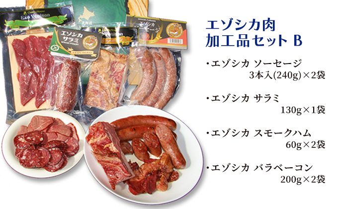 エゾシカ肉加工品セットB 北海道 南富良野町 エゾシカ 鹿肉