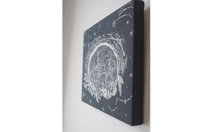 『巣子守り』ファブリックパネル 北海道 南富良野町 ファブリック パネル インテリア デザイン プリント 贈り物 ギフト