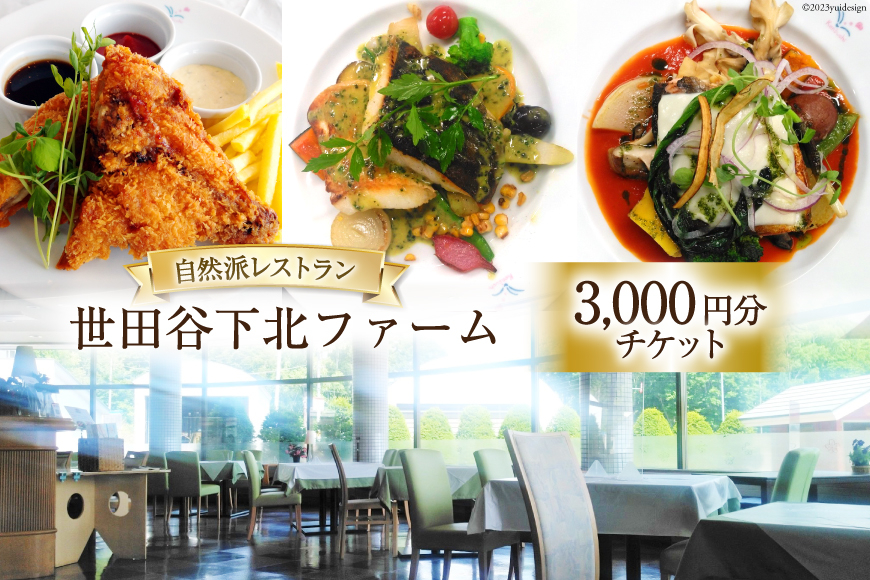 商品券 レストラン 世田谷下北ファーム エアチケット 3000円分 [剣淵町役場 北海道 剣淵町 14656143] 食事券