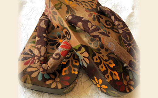 梅子下駄（紳士用・婦人用セット）B 手造り下駄 レディース メンズ げた シナの木 水彩絵の具 カシュー 故郷 ふるさと 納税 北海道 下川町 F4G-0044