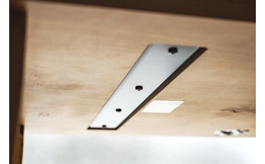 しもかわ広葉樹・オーダーメイドテーブル「タモ」（幅：90～120cm／奥行き：20～60cm／厚み：2.7cm／高さ：70cm） F4G-0218