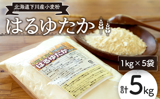 下川産小麦粉「はるゆたか」 5kg 強力粉 ハルユタカ 国産小麦 パン ベーグル ピザ ドーナツ 故郷 ふるさと 納税 国産 北海道産 北海道 下川町 5kgセット F4G-0244