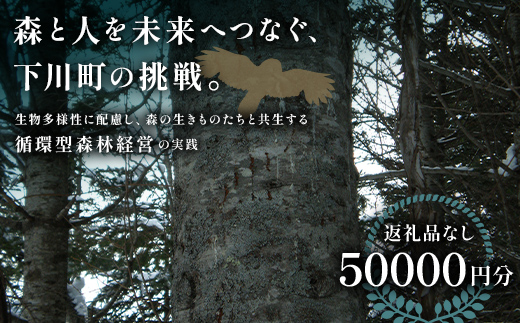【返礼品なし】森と人を未来へつなぐ、下川町の挑戦（50000円分） 森 森林 環境保全 下川町 F4G-0333