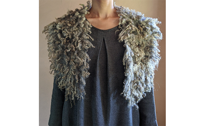 もじゃショール【北海道美深】グレー