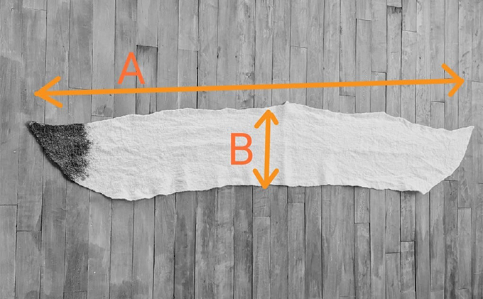 ウールフェルト しっぽショール【北海道美深】グレー×白