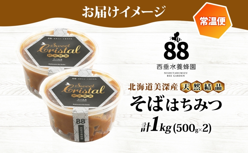 【 ふるさと納税 】北海道美深産 天然はちみつ 結晶そばはちみつ 500g×2 計1kg 蕎麦 蕎麦はちみつ ソバはちみつ 生 結晶はちみつ 国産 生はちみつ 無濾過 無加熱 無加糖 ポリフェノール 鉄分 お取り寄せ 送料無料