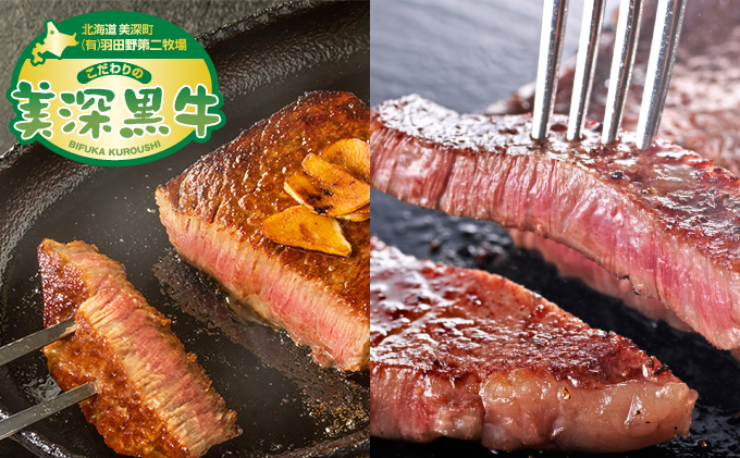 北海道産 黒牛ステーキセット（ヒレ150g×2・サーロイン180g×2）【こだわりの美深黒牛】