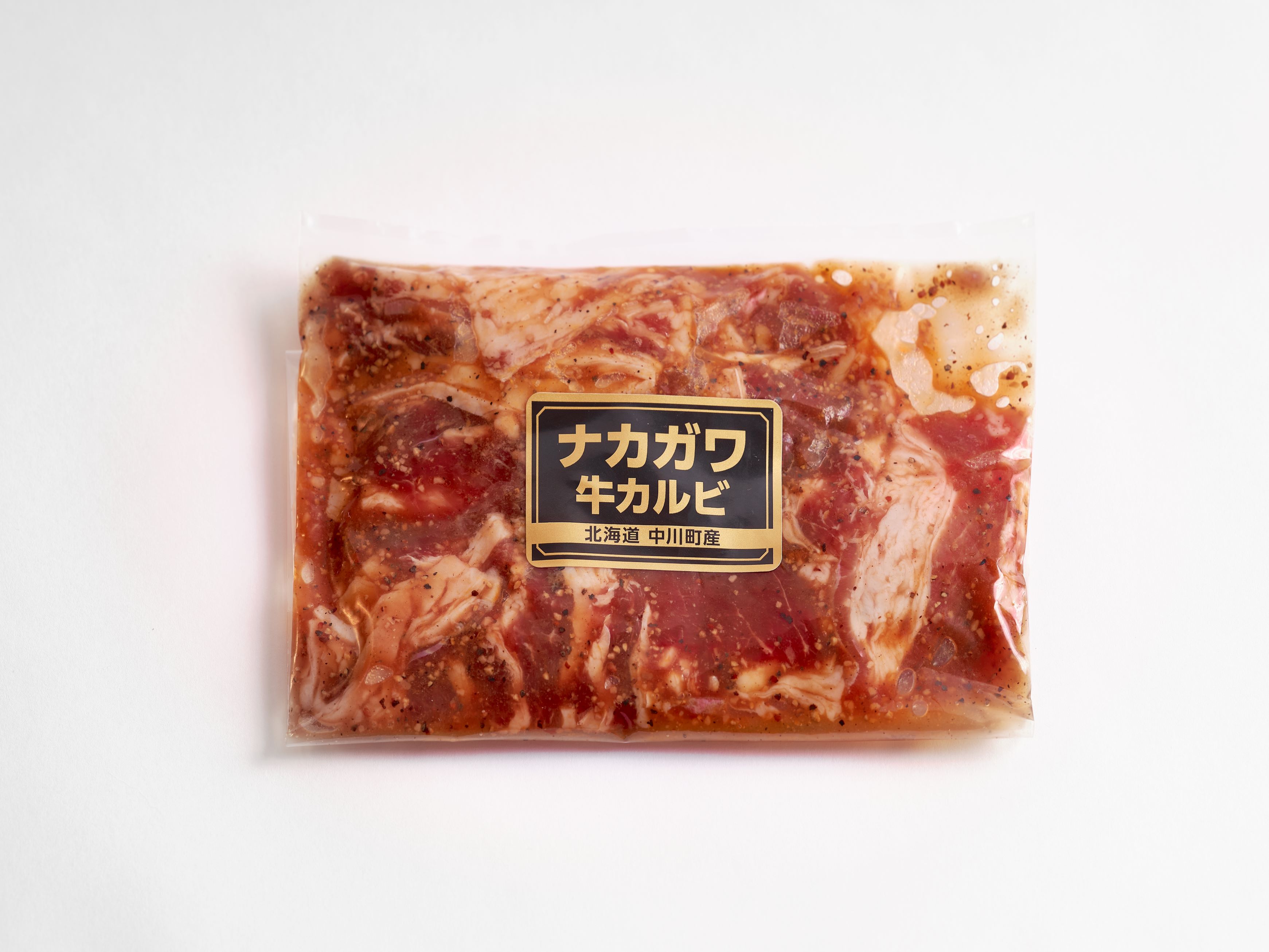 【北海道】中川町産ナカガワ牛　味付きカルビ500g （焼肉用）