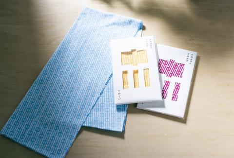 ナカガワてぬぐい2枚セット（ブルー×イエロー）