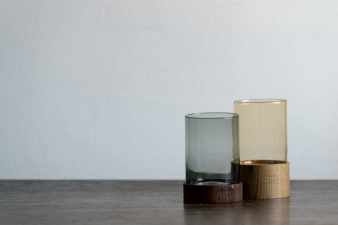 ITAYA SPIRIT－ガラス＆ウッドフラワーベース（小サイズ）