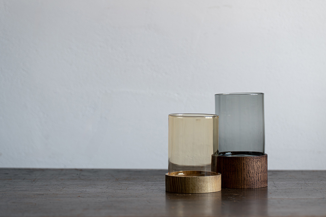 ITAYA SPIRIT－ガラス＆ウッドフラワーベース（大サイズ）